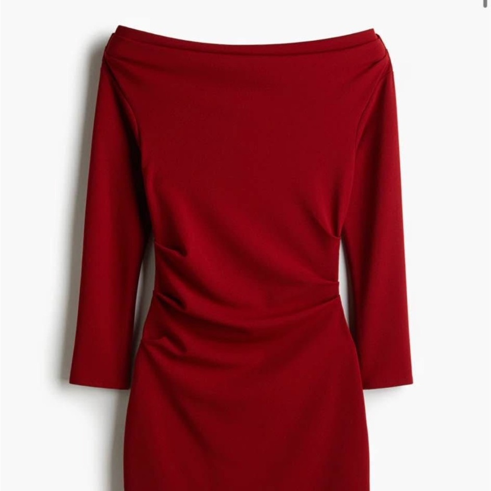 Elegant Red Off-Shoulder Dress